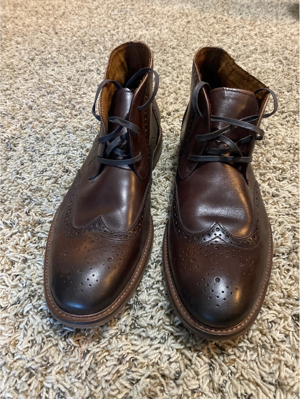 Blake Mckay Leather Wingtip Oxfords Mens Dark Brown